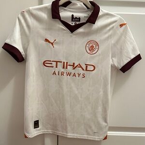 Puma Manchester City Haaland #9 White and Burgundy jersey